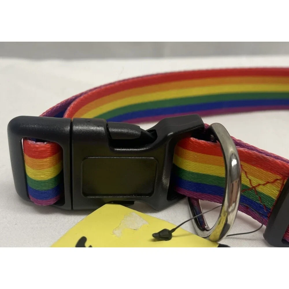 Large Adjustable Dog Native Pup Collar Slip-On Clip Rainbowcore Large New NWT